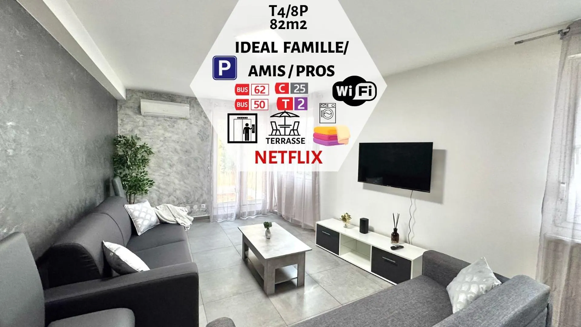 Le Citybreak Beaut4 Moderne Terrasse-Centre-Ville Parking Gratuit Saint-Priest  Apartamento
